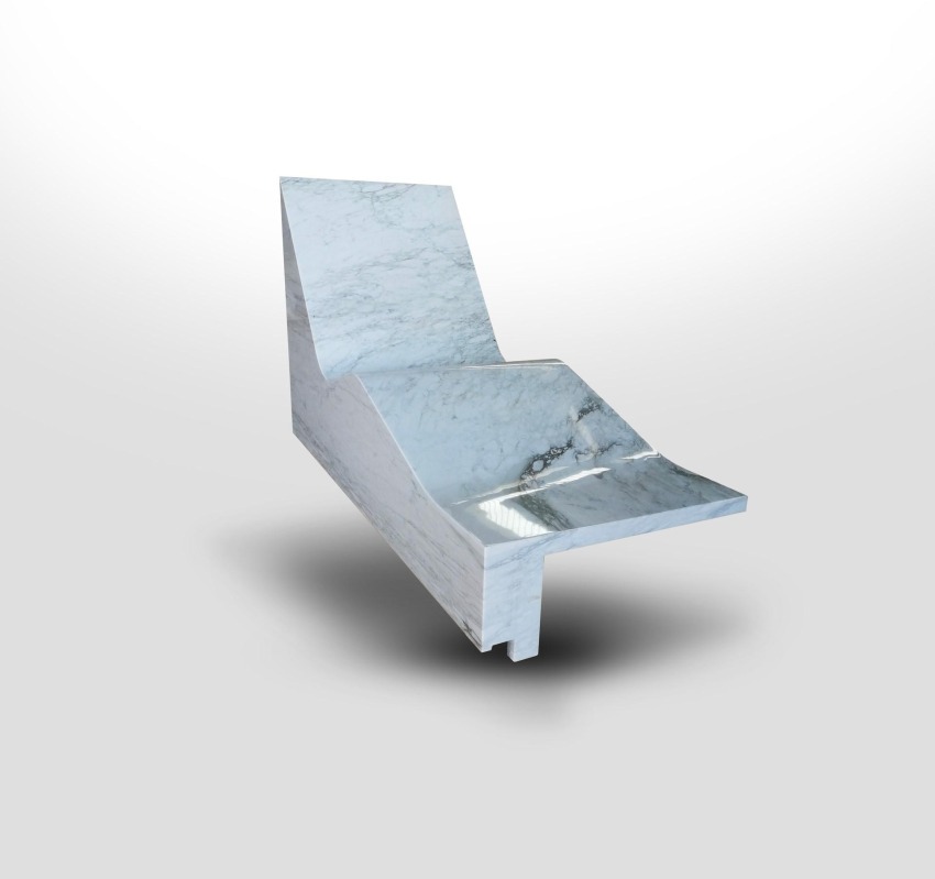 Ramella Graniti SPA chaise longue marble benches in Calacatta Caldia ridotta